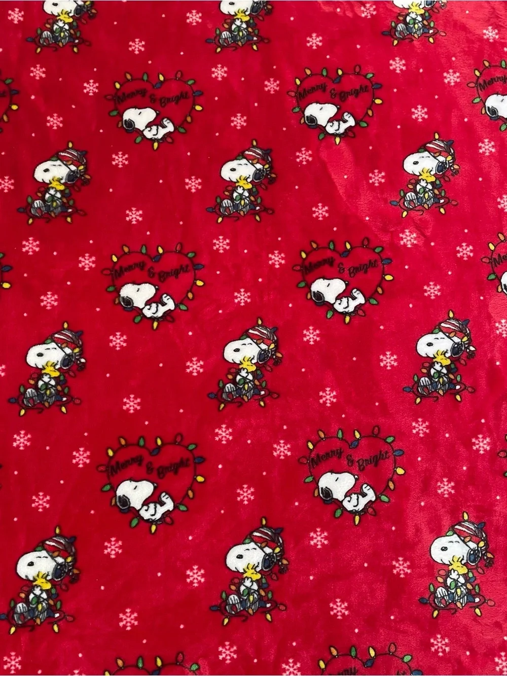 Berkshire Peanuts Snoopy Christmas Fleece Throw Blanket 37” x 63”